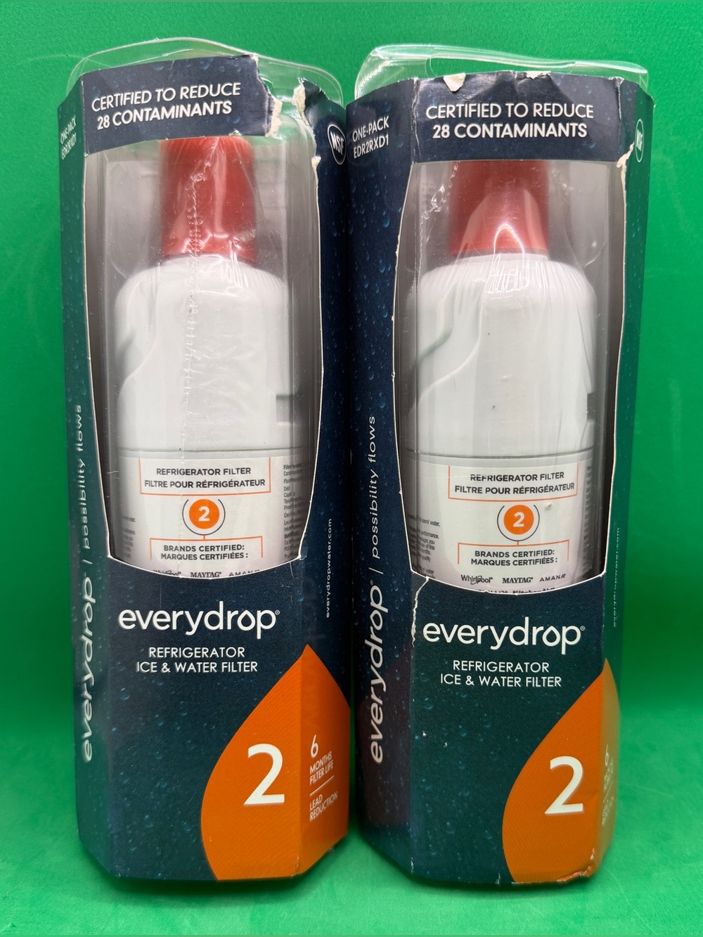 2x NEW SEALED Whirlpool Ice and Water Refrigerator Filter EDR2RXD1 Everydrop 2
